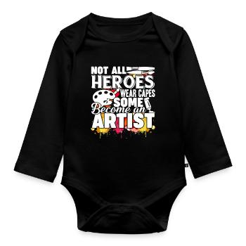 Artist Become An Artist - Organic Longsleeve Baby Bodysuit - black - Front