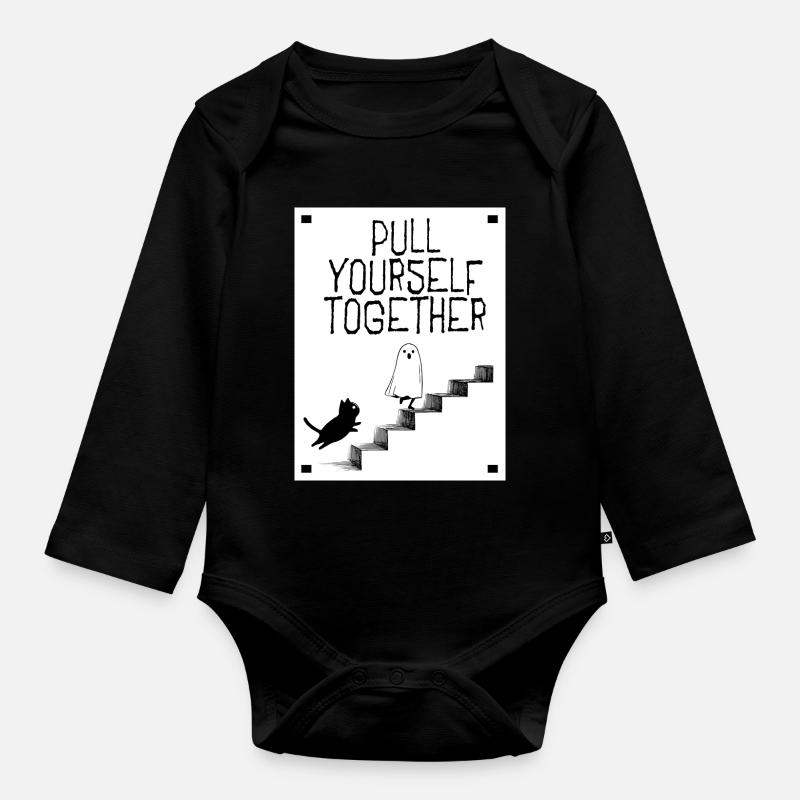 Pull yourself together - Baby Bio-Langarm-Body - Schwarz