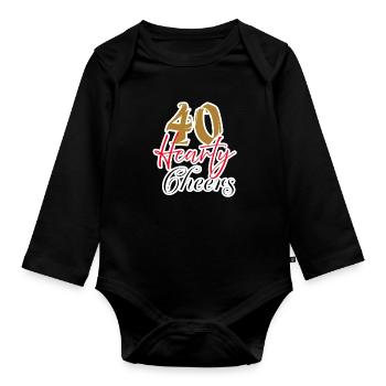 40 Heartfelt Cheers Celebration Design - Organic Longsleeve Baby Bodysuit - black - Front