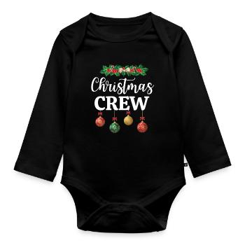 Weihnachts-Crew - Baby Bio-Langarm-Body - Schwarz - Vorne