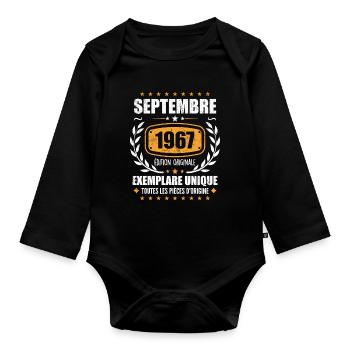 September 1967 Unique copy - September 1967 - Organic Longsleeve Baby Bodysuit - black - Front