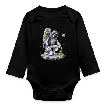 Botaniste astronaute spatial - Body Bébé bio manches longues - noir - Devant