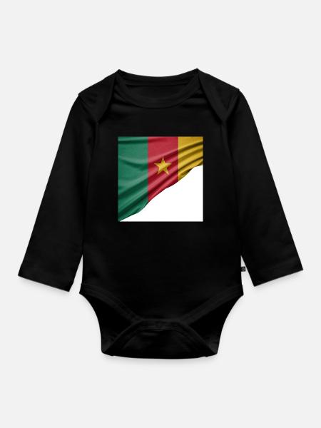Flaggen von Kamerun - Baby Bio-Langarm-Body - Schwarz