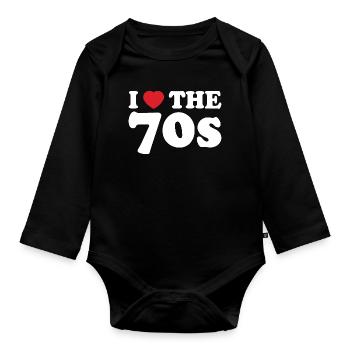 Amour des Années 70 - Body Bébé bio manches longues - noir - Devant