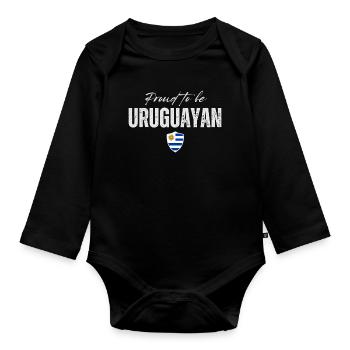I love Uruguay, Uruguayan pride - Organic Longsleeve Baby Bodysuit - black - Front