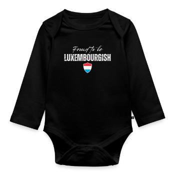 Drapeau du Luxembourg, fierté luxembourgeoise - Body Bébé bio manches longues - noir - Devant