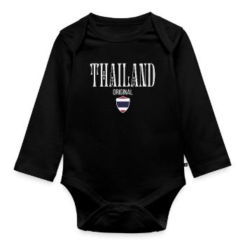 Originaire de Thaïlande, né en Thaïlande - Body Bébé bio manches longues - noir - Devant