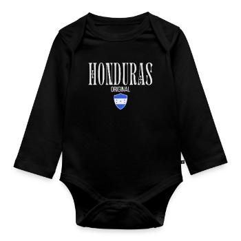 Originally from Honduras, born in Honduras - Organic Longsleeve Baby Bodysuit - black - Front