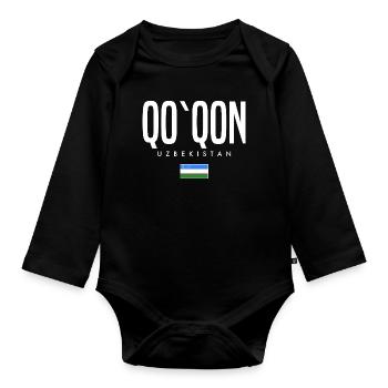 Qo'qon Ouzbékistan - Body Bébé bio manches longues - noir - Devant