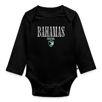 Ursprünglich von den Bahamas, geboren auf den Bahamas - Baby Bio-Langarm-Body - Schwarz - Vorne