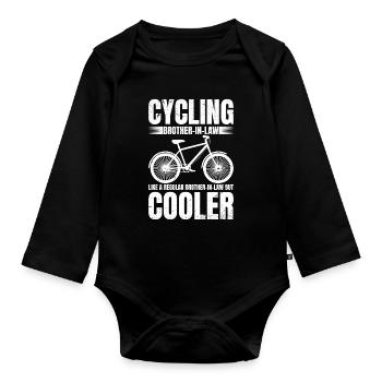 Cycling Brother in law Bike Rider Cyclist - Baby Bio-Langarm-Body - Schwarz - Vorne