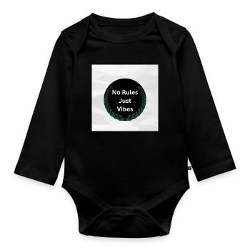No Rules just vibes  - Organic Longsleeve Baby Bodysuit - black - Front