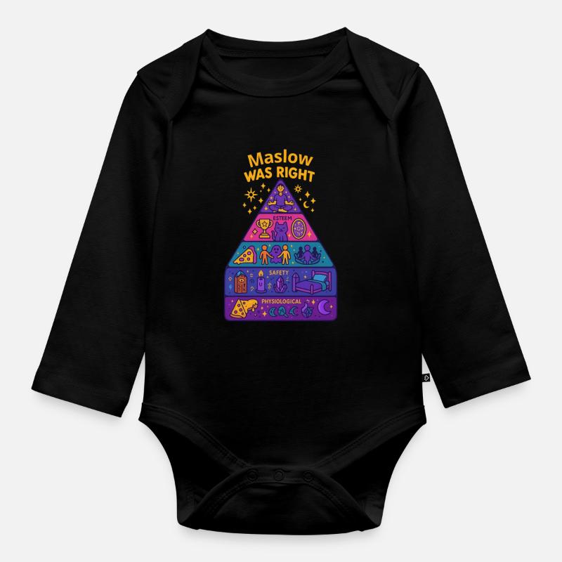 Maslow hatte Recht - Baby Bio-Langarm-Body - Schwarz