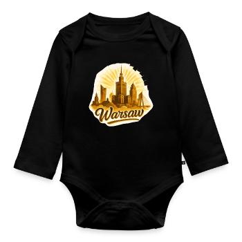 Varsovie Or Warszawa Capitale Pologne Cadeau - Body Bébé bio manches longues - noir - Devant