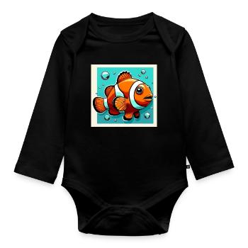 Poisson-clown - Body Bébé bio manches longues - noir - Devant