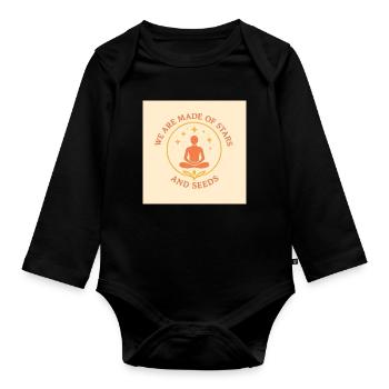 Méditation spirituelle Dharma Design - Body Bébé bio manches longues - noir - Devant