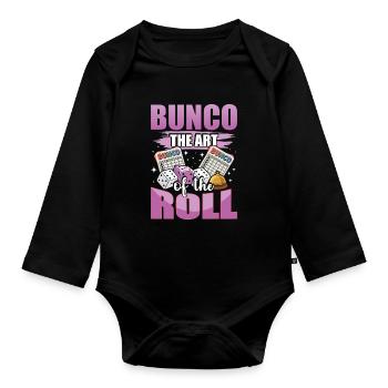 Jeu de dés Bunco L'art du lancer de dés - Body Bébé bio manches longues - noir - Devant