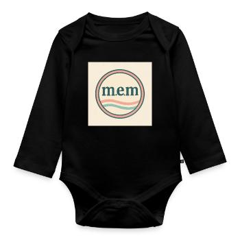 Memories in water design - Organic Longsleeve Baby Bodysuit - black - Front
