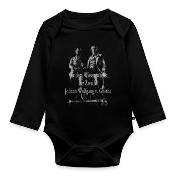 Johann Wolfgang von Goethe quote - Organic Longsleeve Baby Bodysuit - black - Front