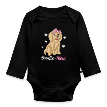 Stolze Golden Doodle Mama – Perfekte Geschenk-Vibes - Baby Bio-Langarm-Body - Schwarz - Vorne
