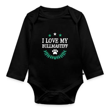 Bullmastiff - Organic Longsleeve Baby Bodysuit - black - Front