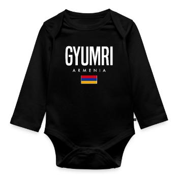 Gyumri, Arménie - Body Bébé bio manches longues - noir - Devant