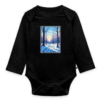 Vienna Woods Austria Reiseplakat Cityscape WPA - Baby Bio-Langarm-Body - Schwarz - Vorne