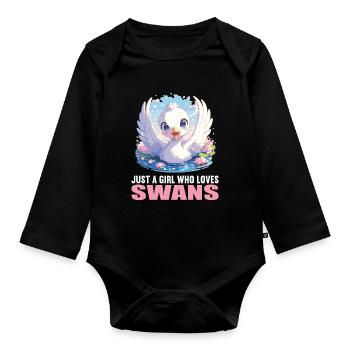 Swans Swan - Organic Longsleeve Baby Bodysuit - black - Front
