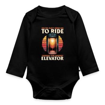 Elevator toddler & kids - Baby Bio-Langarm-Body - Schwarz - Vorne