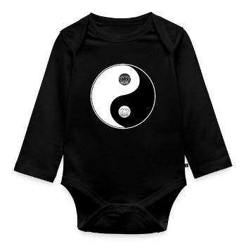 Tao Yin Yang Lotus Motiv - Baby Bio-Langarm-Body - Schwarz - Vorne
