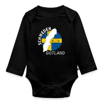 Gotland - Organic Longsleeve Baby Bodysuit - black - Front
