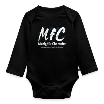 Chemnitz Courageous for Chemnitz - Organic Longsleeve Baby Bodysuit - black - Front