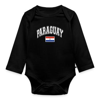 Drapeau du Paraguay - Body Bébé bio manches longues - noir - Devant