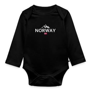 Norvège - Norvège - Norvège - Drapeau - Scandinavie - Body Bébé bio manches longues - noir - Devant
