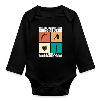 Kunstspringen Turmspringer Sprungbrett - Baby Bio-Langarm-Body - Schwarz - Vorne