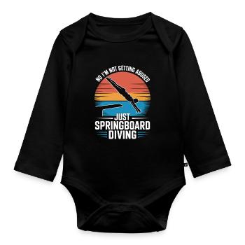 Kunstspringen Turmspringer Sprungbrett - Baby Bio-Langarm-Body - Schwarz - Vorne