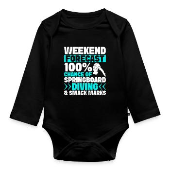 Kunstspringen Turmspringer Sprungbrett - Baby Bio-Langarm-Body - Schwarz - Vorne