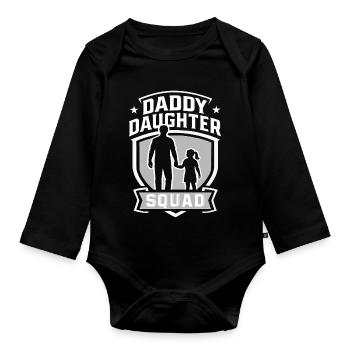 Daddy Daughter Squad Matching Father Daughter - Organic Longsleeve Baby Bodysuit - black - Front