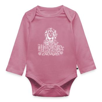 Mexicana Catarina blanc - Body Bébé bio manches longues - mauve - Devant