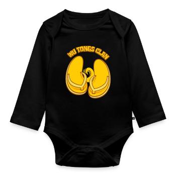 The Flip-flop clan - Organic Longsleeve Baby Bodysuit - black - Front