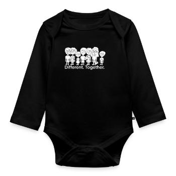Diversity and cohesion - Organic Longsleeve Baby Bodysuit - black - Front