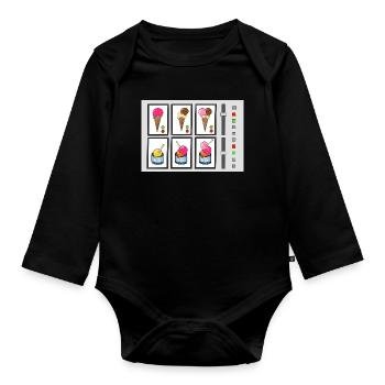 Eiscreme-Maschine - Organic Longsleeve Baby Bodysuit - black - Front