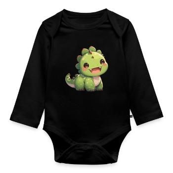 Dino Dinosaure Dinosaure - Body Bébé bio manches longues - noir - Devant