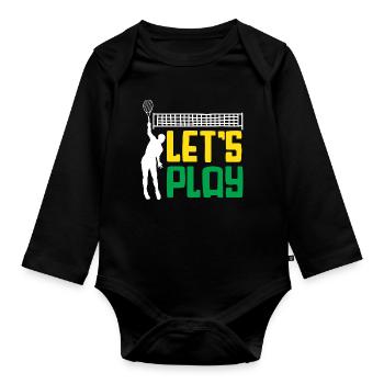 Joueur de tennis Jouons au tennis - Body Bébé bio manches longues - noir - Devant