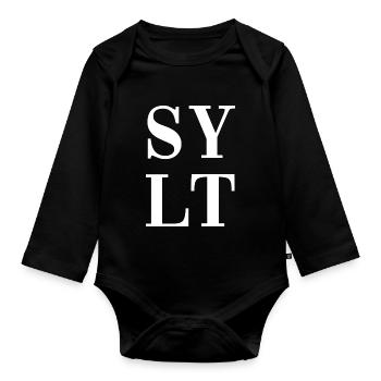 Sylt - Nordsee - Deutschland - Westerland - Baby Bio-Langarm-Body - Schwarz - Vorne