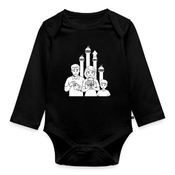 Les soucis de la famille - Body Bébé bio manches longues - noir - Devant