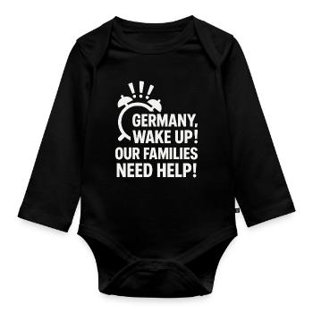 Allemagne, réveillez-vous ! - Body Bébé bio manches longues - noir - Devant