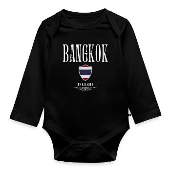 I Love Bangkok, Bangkok Thailand - Baby Bio-Langarm-Body - Schwarz - Vorne