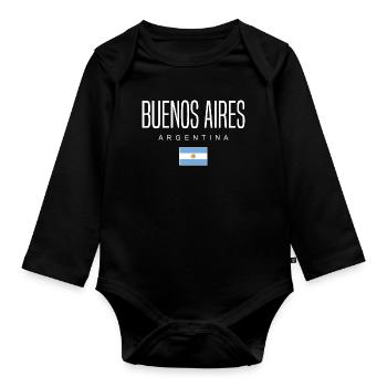 Buenos Aires Argentine Argentine - Body Bébé bio manches longues - noir - Devant