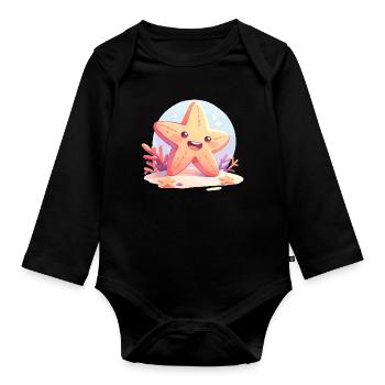 Étoile de mer Étoile de mer - Body Bébé bio manches longues - noir - Devant